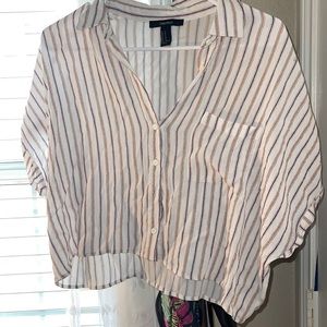 WHITE PURPLE AND ORANGE BLOUSE FOREVER 21